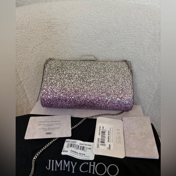 Jimmy Choo Zahra clutch bag with chain - Picture 2 of 7